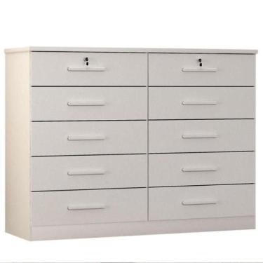 Imagem de Cômoda Gaveteiro Milão Com Chave Neve - Novo Horizonte - MÓVEIS NOVO H