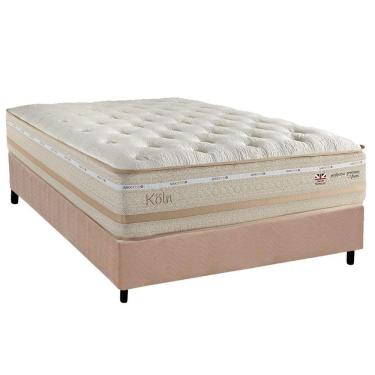 Imagem de Conjunto Box Casal: Colchão Molas Herval Maxspring Koln + Base Crc Suede Clean (138x188)