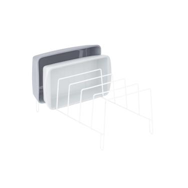 Imagem de Organizador Armário de Cozinha Porta Tampas Travessas Frigideiras Formas Suporte Branco