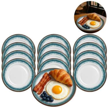 Imagem de 12 Pratos Raso em Melamina 20cm P/ Buffet Restaurantes - Megagift