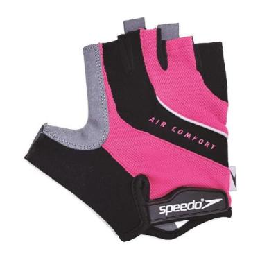 Imagem de Luva Bike Speedo Feminina Dedo Curto Tecido Respiravel Leve, Rosa, M
