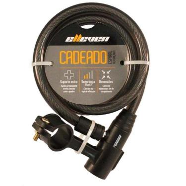 Imagem de Cadeado Elleven 1000x12mm Espiral com Chave e Suporte-Unissex