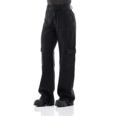Imagem de Calça Jeans Feminina Arauto Wide Cargo-Feminino