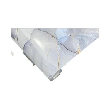 Imagem de Papel De Parede PVC Autoadesivo Imitação De Mármore Dourado À Prova d'