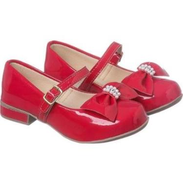 Imagem de Sapato Infantil Salto Quadrado Saltinho Festa Laço Daminhas-Feminino