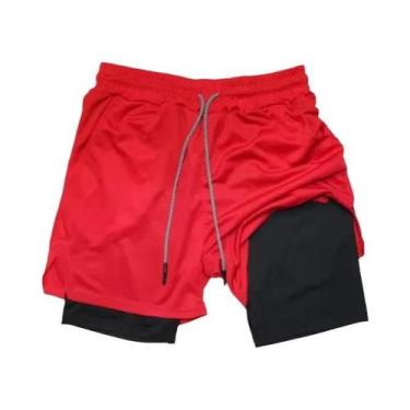 Imagem de Shorts De Corrida Masculinos Camuflados De Secagem Rápida 2 Em 1 Para 