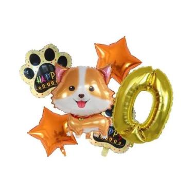 Imagem de Balões De Hélio Corgi Husky 6pcs, Decoração De Festa De Aniversário E 