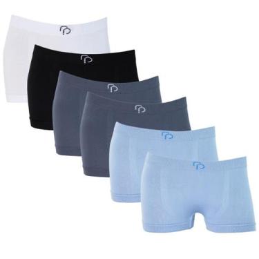 Imagem de Kit 6 Cueca Boxer Menino Infantil Rafa Parize Sem Costura Elastano Pre