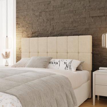 Imagem de Cabeceira Queen 162cm Bouclé Estofada Design Moderno para Quarto Linea Areia