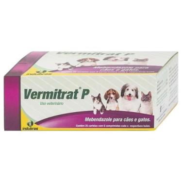 Imagem de Vermitrat P Vermifugo Para Caes e Gatos Indubras - 25 Embalagens com 6