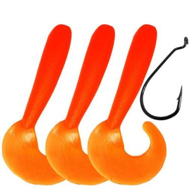 Imagem de Isca Artificial Soft Shad Grub Simples Criatura Kit 3pçs  - Matadeira,