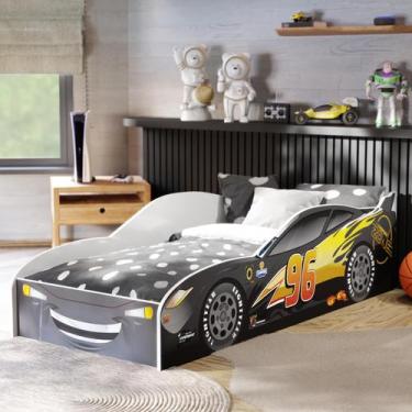 Imagem de Cama Carro Infantil Solteiro MDF com Colchão Cama Temática Corrida par