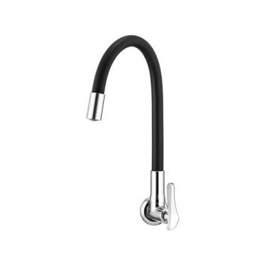 Imagem de Torneira Cozinha Gourmet Parede Flex Preta 1178 B27 Lorenzetti, Preto