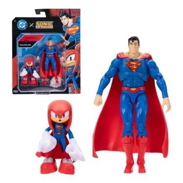 Imagem de Sonic e DC Liga da Justiça – Pack 2 Bonecos Articulados Knuckles 6 Cm e Superman 13 cm – Sunny