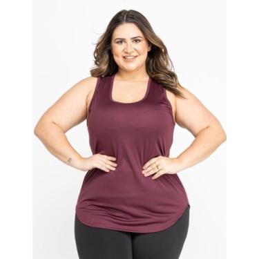 Imagem de Regata Plus Size Feminina Dry Fit - Fix, Vinho, G3
