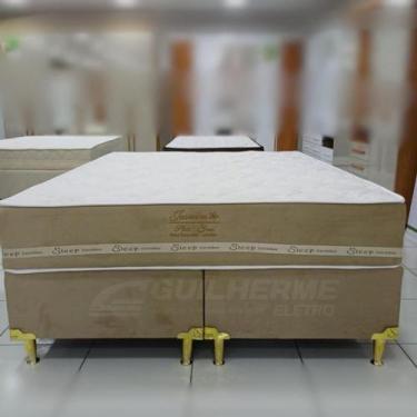 Imagem de Cama Casal QueenSize Molas Ensacadas Conjunto Base Colchão JASMIM 158x