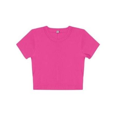Imagem de Blusa Feminina Rovitex Cropped Ribana Básica Canelada Manga Curta-Feminino