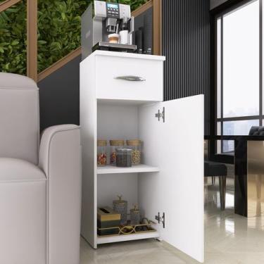 Imagem de Armário Multiuso para Bebedouro com Porta e Gaveta Branco - ECOMMERCE 