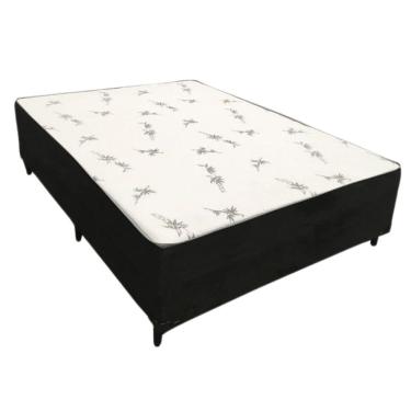 Imagem de Cama Box Conjugada Casal Ortopédico Premium Tecido Poliéster Matelassê Colchão dos Sonhos