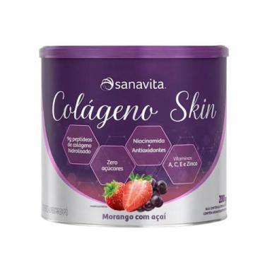 Imagem de Colágeno Skin 200G - SANAVITA, Morango e Açaí