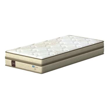 Imagem de Colchão Solteiro Espuma e Molas Ensacadas D65 D28 Euro Pillow 88x188x26CM Bege Branco P...
