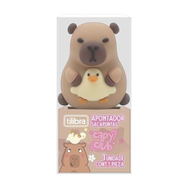 Imagem de Apontador sem Depósito Tilibra Capivara Capyclub com Lâmina em Aço Carbono 1 Furo para Uso Escolar