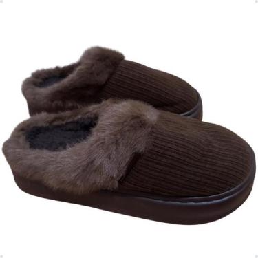 Imagem de Pantufa cotelê com pelinho chinelo de quarto ref. ptf06173 - NOVA RIO,