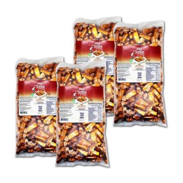 Imagem de Caramelo de leite diet toffee embalagem 1kg hué - kit 4 unidades