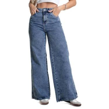 Imagem de Calça Jeans Sawary Wide Leg Petit - 282747 - Azul médiobr 44, Azul, 44