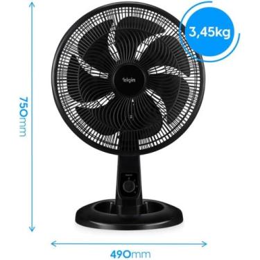 Imagem de Ventilador de Mesa Elgin Breeze Air Preto 40cm 7 Pás 127v, 110V