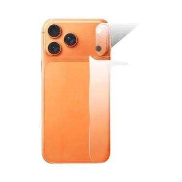 Imagem de Capa Traseira De Vidro Temperado 2 Em 1 Para iPhone 17 pro Max Com Pel