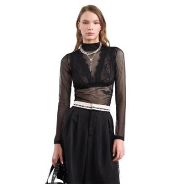 Imagem de Blusa Colcci Tule Preto Feminina-Feminino