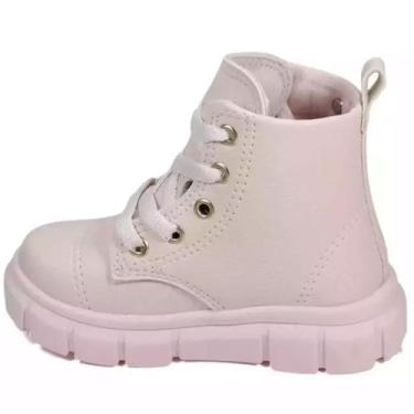 Imagem de Bota Coturno Infantil Worldcolors Off White Rosa Feminina Tamanho:31Co