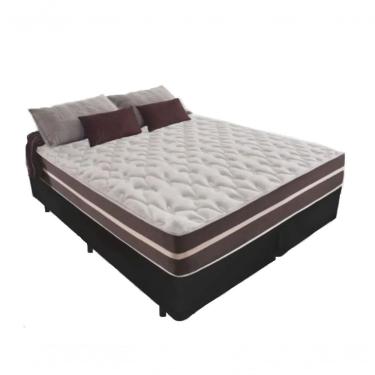 Imagem de Cama Box King 193 Tecido Sintético Preto Com Colchão Little Angel - Bello Box - Mola Su...