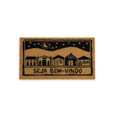 Imagem de Capacho Retangular Fibra De Coco Base PVC 60x33cm - Xilogravura