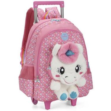Imagem de Mochila Rodinhas Com Alça Luxcel Up4You Unicórnio Rosa, Único, Rosa