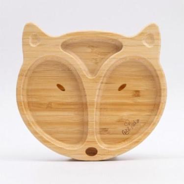 Imagem de Prato Infantil Bambu com Ventosa Formato Raposa Petit Piá