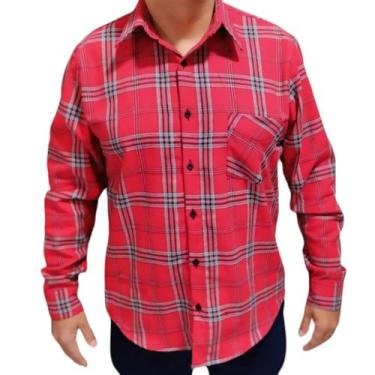 Imagem de Camisa Social Masculina De Flanela Lisa - Repelique, G4, Vermelho