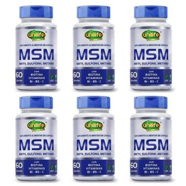 Imagem de Msm metilsulfonilmetano vitaminas biotina b1 b5 vitamina c 60 caps uni