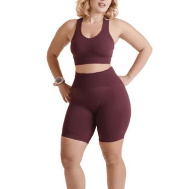 Imagem de Bermuda Legging Lupo Sem Costura Não É Transparente Academia, Ameixa, 