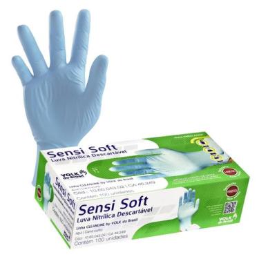 Imagem de Luva Nitrílica Descartável Sensi Soft Sem Amido Tamanho EG Volk do Bra