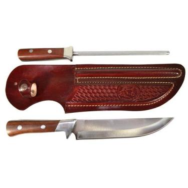 Imagem de Kit Faca E Chaira Churrasco 10 Polegadas - FERREIRA, INOX, UNICO
