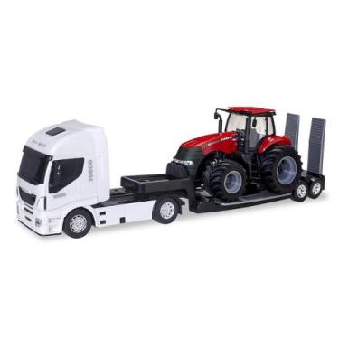 Imagem de Brinquedo Trator Coleção Magnum 340 Caminhão Plataforma Iveco Hi Way C