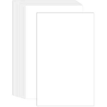 Imagem de 21,6 cm x 35,5 cm Papel de cartolina branco tamanho ofício - 50 folhas de cartolina premium lisa de 36 kg - Perfeito para artes e artesanato, documentos, programas, impressão de menus, pôsteres
