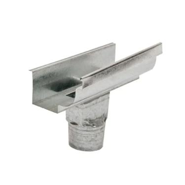 Imagem de Emenda Moldura com Bocal 397 para Drenagem Pluvial em Calha Corte 28 Aco Galvanizado Alta Durabilidade Calha Forte