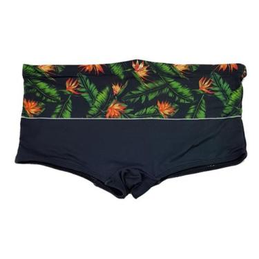 Imagem de Sunga Tradicional/ Boxer Estampada - Corpo Dourado Moda Praia, Verde, 