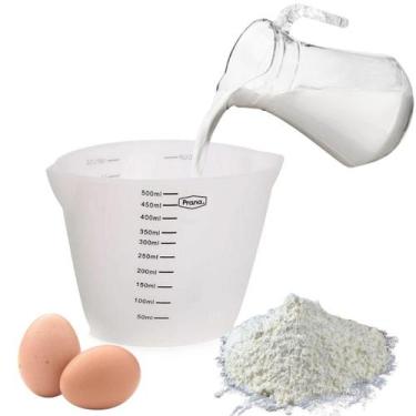 Imagem de Copo Jarra de Medidas Silicone Flexível 500ml Cozinha Prana