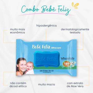 Imagem de Lencinhos Toalhas Umedecidas Bebê Feliz 120 Unidades Ultra Combo 3 Uni