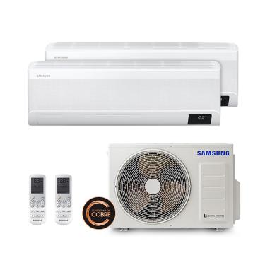 Imagem de Ar Condicionado Multi Split Inverter R-32 Windfree Samsung 18.000 BTUs (1 Evap 9.000 e 1 Evap 12.000) Quente/Frio 220V Monofásico