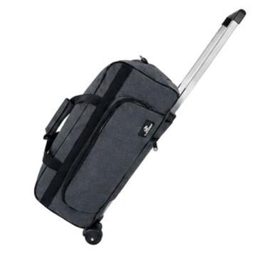 Imagem de Bolsa mala bagagem mão bordo aviao média viagem com rodinha - Cinza es